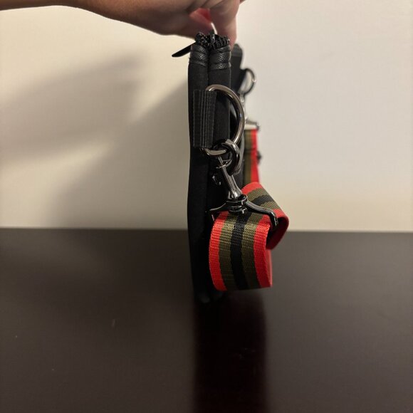 Haute Shore Brett Black Red Green Neoprene Sling Belt Bag - Picture 2 of 10